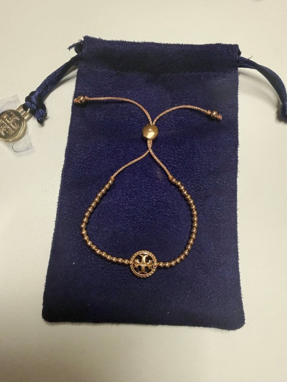 Tory Burch Miller Stud Slider Bracelet (Rose Gold)